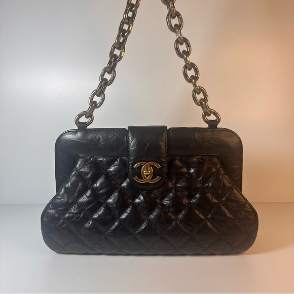 Chanel CC Frame Chain Calfskin Black - Picture 3 of 16